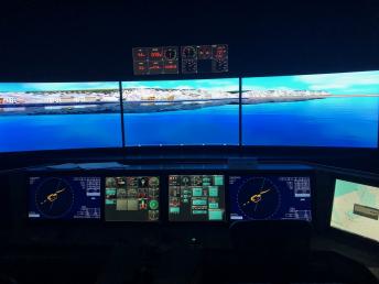 High speed craft simulator navigation bridge